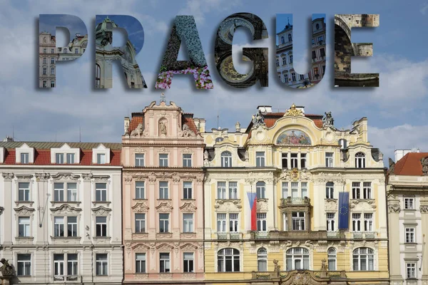 Prague collage square — Stock Photo, Image