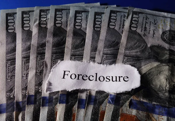 Forecloser headline on cash — Stock Photo, Image