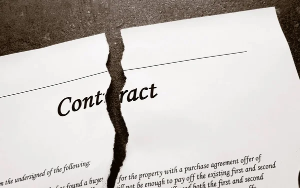 Gescheurde juridisch contract — Stockfoto