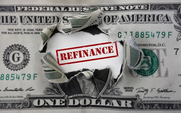 Refinancing dollar rip — Stock Photo, Image