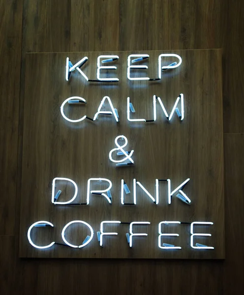 Drink coffee neon sign — Stock Photo, Image