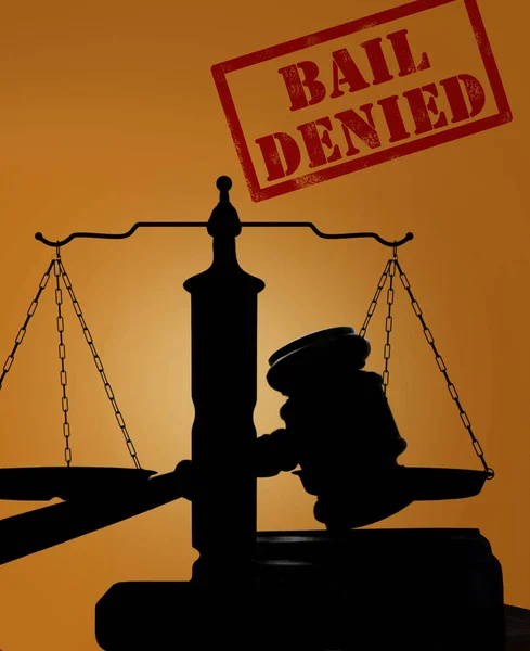 Bail Denied and gavel with scales — Stock Photo, Image
