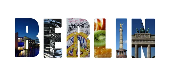 Berlin collage på vit — Stockfoto