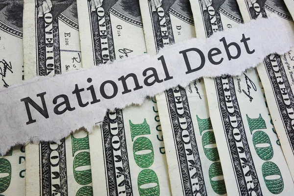 National Debt headline — Stock Photo, Image
