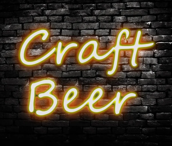 Σημάδι νέου των Craft Beer — Φωτογραφία Αρχείου