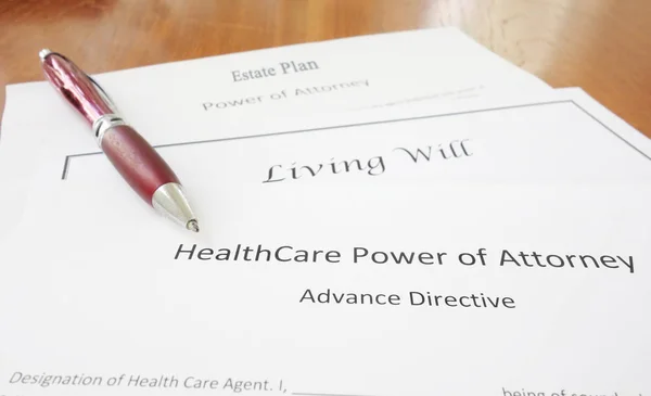 Power of Attorney, Living Will and Estate plan — Stock Photo, Image
