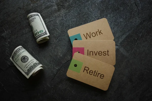 Work Invest and Retire — Stock Photo, Image