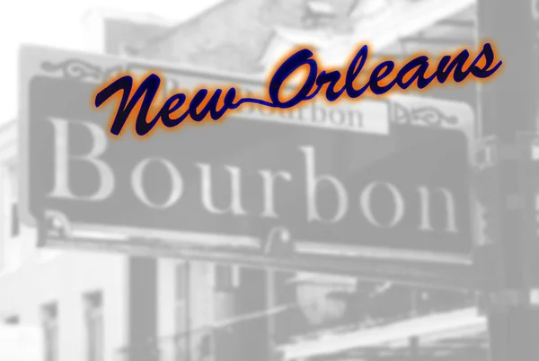 Bourbon Street znak, Nowy Orlean — Zdjęcie stockowe