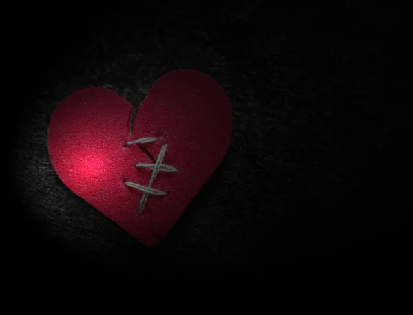 Stitched broken heart — Stock Photo, Image
