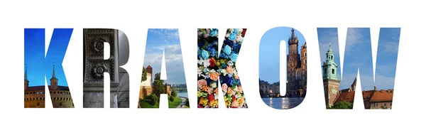 Krakow Polen collage — Stockfoto
