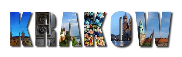 Krakow Polen höjde collage — Stockfoto