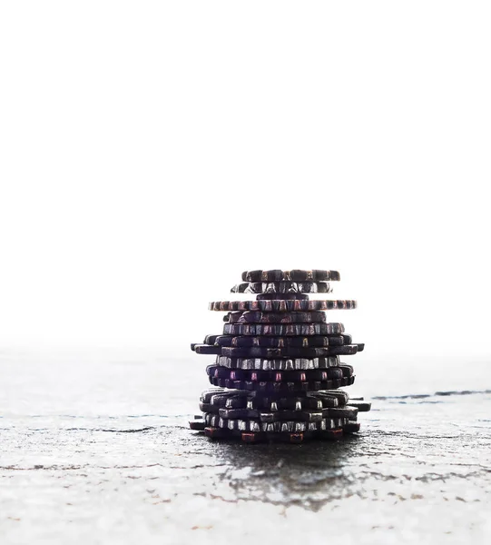 Gear stack on white — Stock Photo, Image