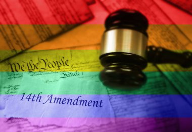 Fourteenth Amendment LGBT concept clipart