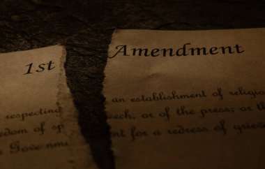 Torn 1st Amendment Constitution text  clipart
