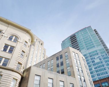 Durham North Carolina şehir merkezi manzarası