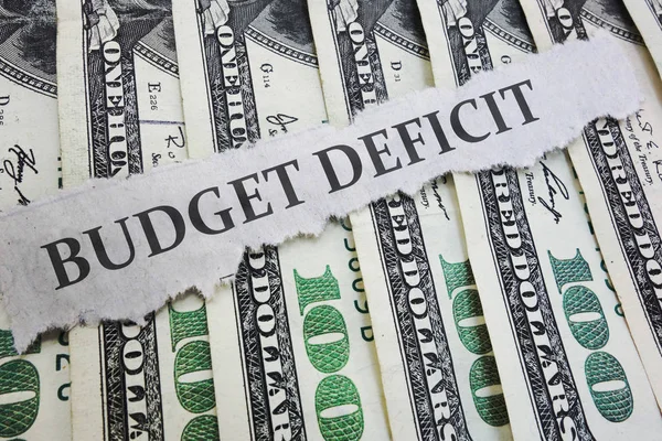 Budget Deficit news headline on money — 스톡 사진