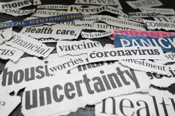 Corona Virus Economy Related Newspaper Headlines — Stock fotografie