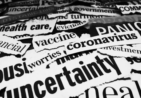 Stylized Corona Virus Economic Related Newspaper Headlines — Stock Photo, Image