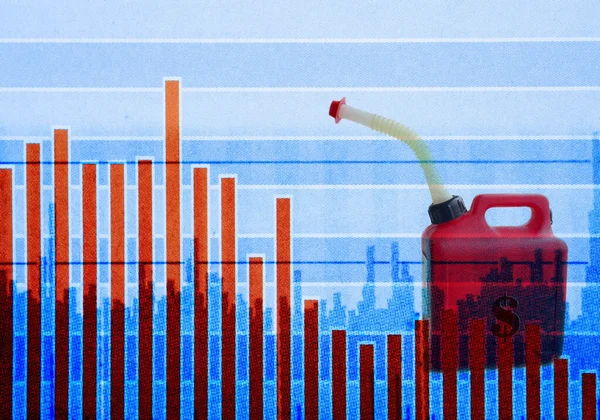 Gráfico Que Simboliza Preços Petróleo Gás — Fotografia de Stock