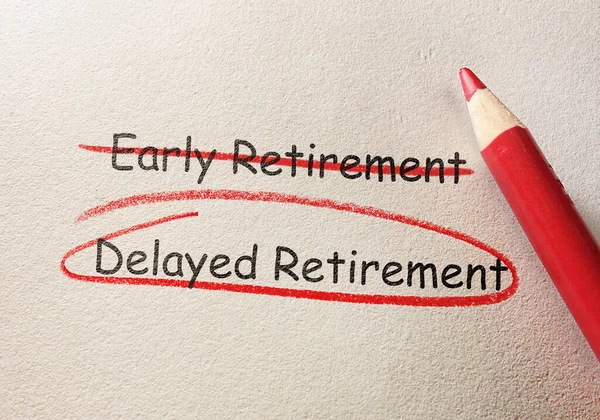 Delayed Retirement circled and Early Retirement text crossed out in red pencil