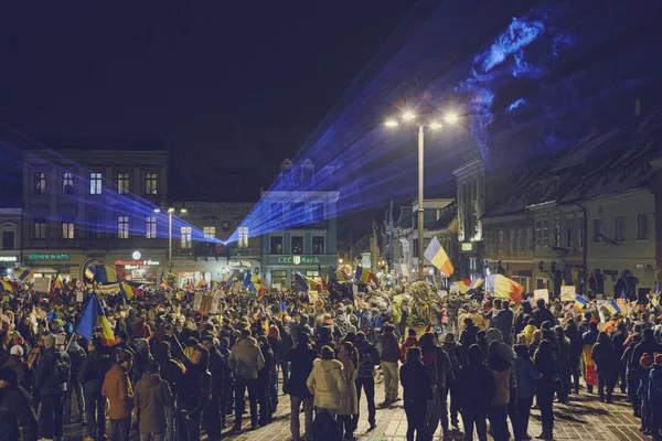 Manifestations contre la loi controversée, Brasov, Roumanie — Photo