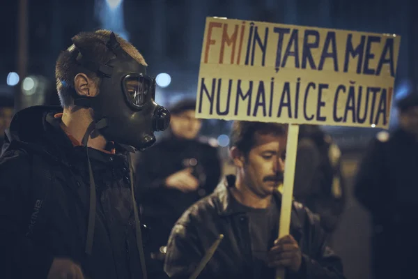Protestos contra a mina de ouro Rosia Montana, Bucareste, Roménia — Fotografia de Stock