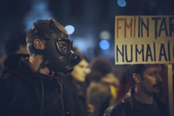 Manifestations contre la mine d'or Rosia Montana, Bucarest, Roumanie — Photo
