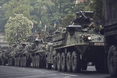 Brasov, Romanya ile Amerikan askeri konvoy pass