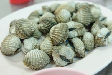 Taze istiridye yemek deniz ürünleri arka plan için hizmet.