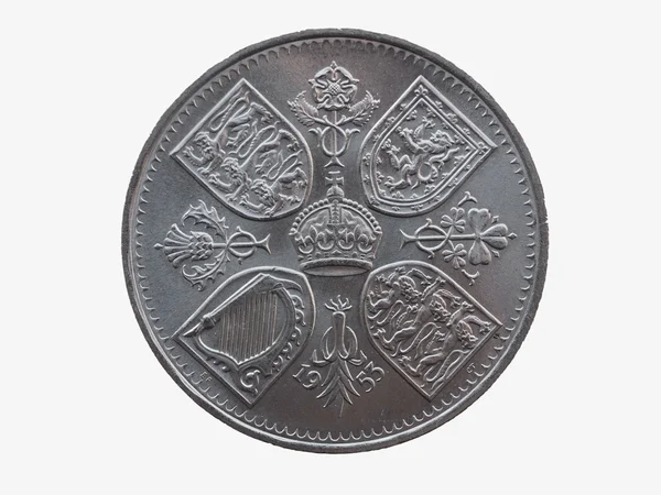 대관식 크라운 동전 (1953) — 스톡 사진