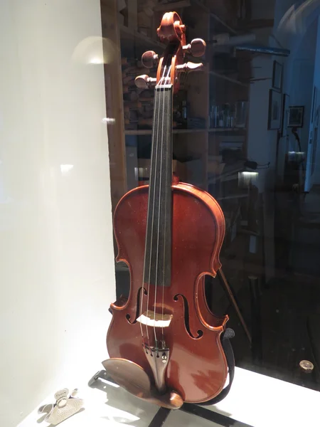 Violin on display in a music store