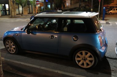 Viterbo, İtalya - Ekim 2015 yaklaşık: Mini Cooper araba (2013 sürümü) 