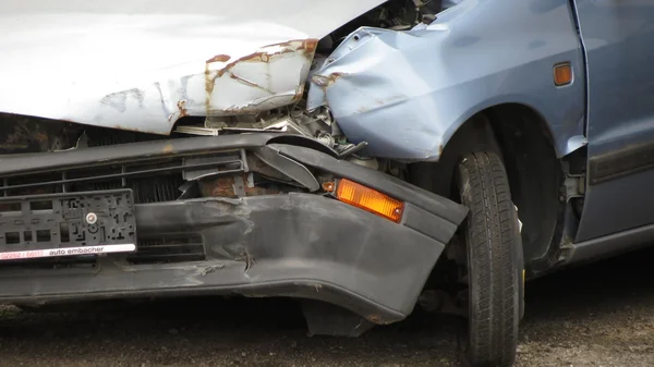Пошкоджений Автомобіль Після Аварії Вулиці Корисний Концепція Безпеки Або Небезпеки — стокове фото