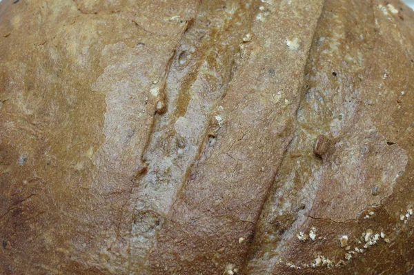 Ronde Brood Van Bruin Brood Eten Close — Stockfoto