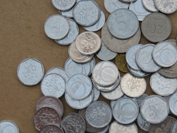Tschechische Kronen Czk Gesetzliches Zahlungsmittel Der Tschechischen Republik Münzen Kleingeld — Stockfoto