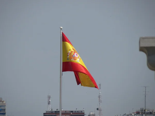 Bandiera spagnola galleggiante — Foto Stock