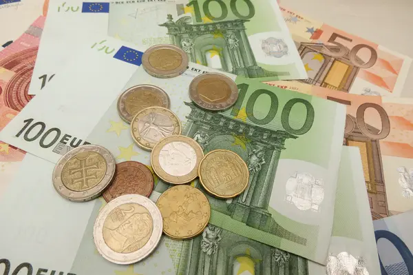 Euro Eur Bankovky Mince Právní Řízení Evropské Unie — Stock fotografie