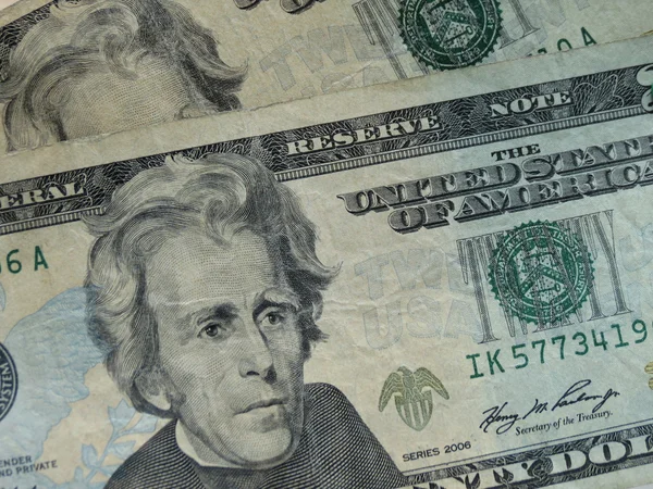 Nás Dolarové Bankovky Dolarů Bill Featuring Prezident Andrew Jackson 1829 — Stock fotografie