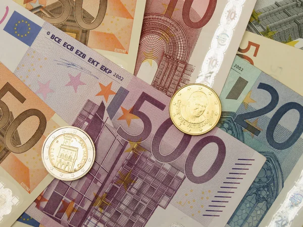 Euro Eur Banknoty Monety Pieniądze Przydatne Jako Tło Lub Pieniądze — Zdjęcie stockowe