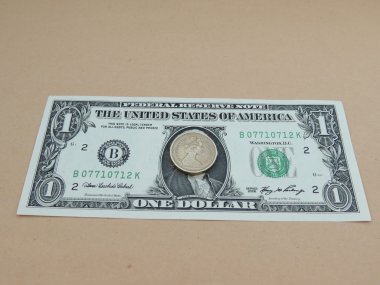 Bize doları banknot - ilk bize Başkan 1789-97, George Washington ön yüzünde featuring bir dolarlık banknot