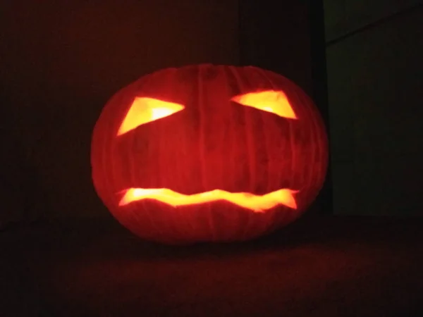 Halloween Jack Lanterna Laranja Abóbora Lâmpada — Fotografia de Stock