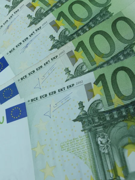 100 Banknotów Euro Eur Prawnym Środkiem Płatniczym Unii Europejskiej — Zdjęcie stockowe