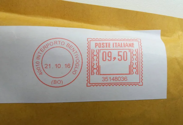 Interporto Bentivoglio Bologna Itália Circa Outubro 2016 Envelope Com Tinta — Fotografia de Stock