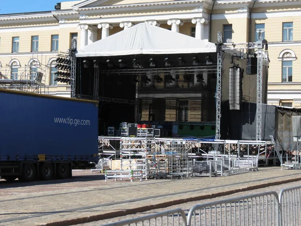 Helsinki Finlandia Około Czerwca 2012 Koncert Żywo Sprzęt Scenie — Zdjęcie stockowe