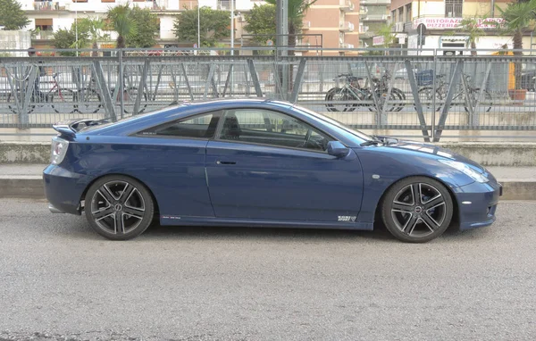 Roma Italia Circa Octubre 2015 Coche Deportivo Azul Estacionado Una — Foto de Stock