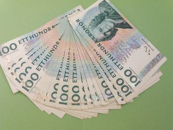100 Corona Sueca Sek Billetes Moneda Suecia — Foto de Stock