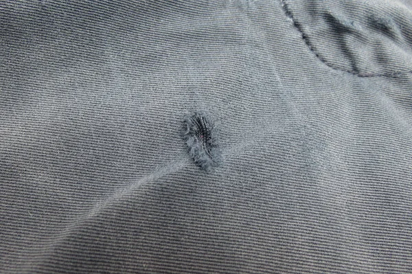 Grey Fabric Surface Mended Hole Useful Background — Stock Photo, Image