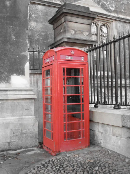Cabina Telefónica Roja Oxford Inglaterra Reino Unido Contraste Con Imagen — Foto de Stock