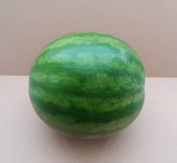 Zelený Meloun Citrullus Lanatus Ovoce Vegetariánské Jídlo — Stock fotografie