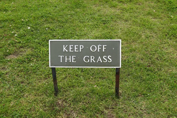 Houd Uit Het Gras Teken Een Weide Park — Stockfoto